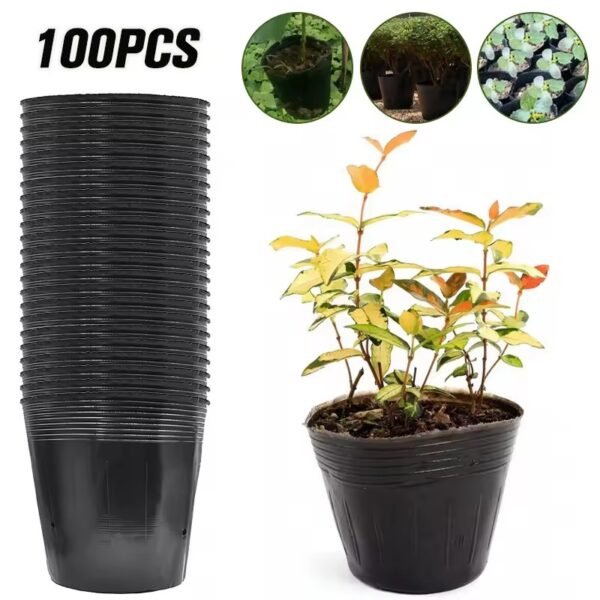 100Pcs Plastic Flowerpot Seedling Cup Garden Plants Nursery Grow Box Transplant Flower Plant Pots Gardening Accessories