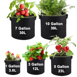 1/3Pcs Vegetable/Flower/Plant Grow Bags 3/4/5/7/10 Gallon, Thickened Non-Woven Grow Bags, Aeration Fabric Pots with Handles Bags