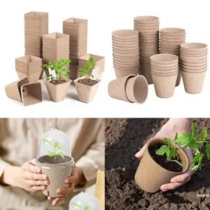 10/20PCS Disposable Nursery Seedling Cup Seedling Tray with Lid Sprouting Germination Cultivation Bowl Plant Pot Biodegradable