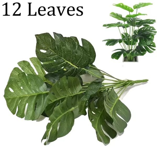 Artificial Plants Green Palm Leaves Monstera Home Garden Living Room Bedroom Balcony Decoration Tropical Plastic Fake Plant Long