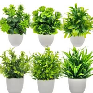 Artificial Plants with Plastics Pots Perfect Greenery for Home Decorations Office Desk Living Room and Bedroom Decoration