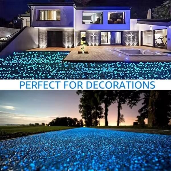 1000pcs Luminous Sand Glow In Dark Pebbles Stone Home Garden Outdoor Path Lawn Decoration Fish Tank Aquarium Decor 3-5mm