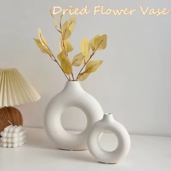 Imitation Ceramic Pure White Decorative Vase - Image 2