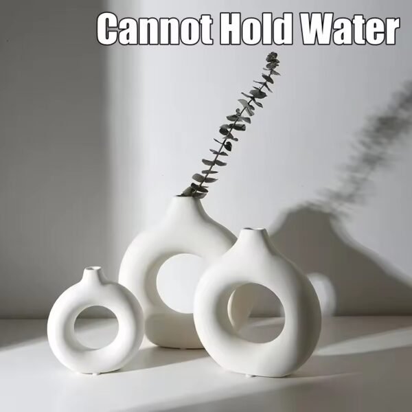Imitation Ceramic Pure White Decorative Vase - Image 6